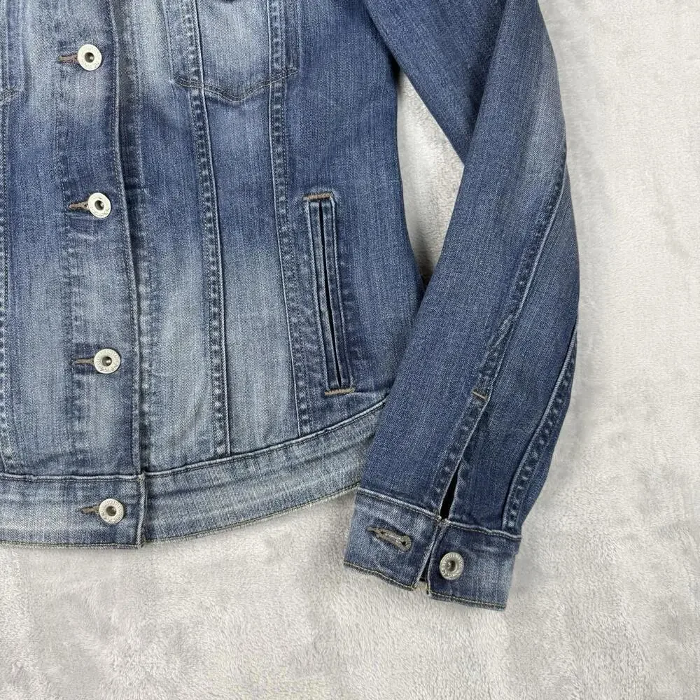 Levis Denim Jacket Women Blue Button Front Trucker Style Jean Jacket Size Small